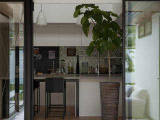 House with the bath of bird, Sakurayama-Architect-Design Sakurayama-Architect-Design Modern Mutfak