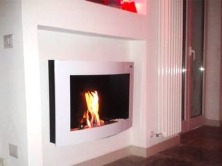 BIOCAMINI A PARETE - LINEA PEGASO, Camini e Camini Camini e Camini Ruang Keluarga Modern Fireplaces & accessories