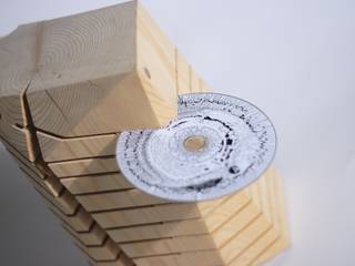 Wooden CD_Rack, Squaring Squaring Ruang Keluarga Gaya Skandinavia