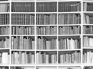 Papier peint BIBLIOTHEQUE Noir et blanc, Ohmywall Ohmywall Walls