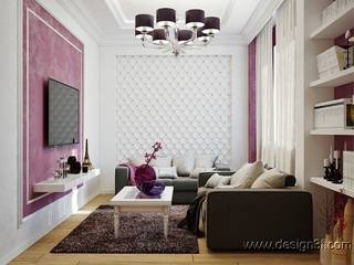Квартира 100 м2 г. Москва, студия Design3F студия Design3F Wohnzimmer