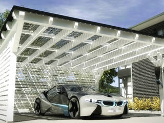 Solar-Glas-Carport, Solarterrassen & Carportwerk GmbH Solarterrassen & Carportwerk GmbH Garajes y galpones de estilo moderno