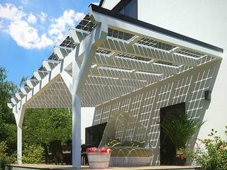 Solar-Glas-Terrassenüberdachung, Solarterrassen & Carportwerk GmbH Solarterrassen & Carportwerk GmbH Nowoczesny balkon, taras i weranda
