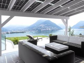 Solar-Glas-Terrassenüberdachung, Solarterrassen & Carportwerk GmbH Solarterrassen & Carportwerk GmbH بلكونة أو شرفة