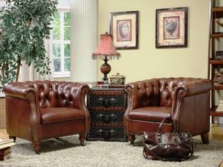 Chesterfield Inspired Leather Armchair , Locus Habitat Locus Habitat Klasyczny salon