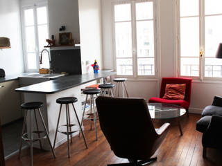 Transformation d'un appartement parisien, Natalie Brun d'Arre Natalie Brun d'Arre غرفة المعيشة