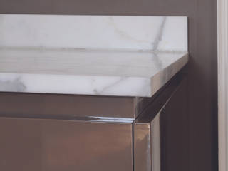 Marble Wetroom and Kitchen Island - Dinder House, Somerset, Stone Age Stone Age Cocinas de estilo moderno