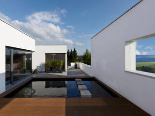 Mehrfamilienhaus_H, Fachwerk4 | Architekten BDA Fachwerk4 | Architekten BDA モダンデザインの テラス