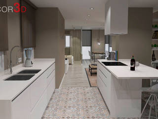 PROYECTO EN POBLE NOU, Nuria Decor3D Nuria Decor3D 지중해스타일 주방