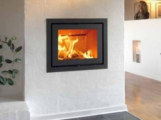 Heta Classic Inset Wood Burning Stove Direct Stoves ห้องนั่งเล่น เตาผิงและของตกแต่ง