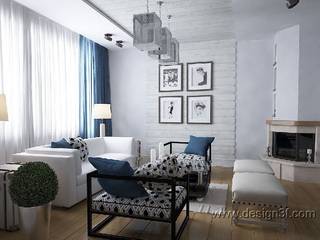 Гостиная контемпорари, студия Design3F студия Design3F Modern Living Room