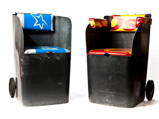 ​wenn ein müllcontainer zum möbel wird, gabarage upcycling design gabarage upcycling design Varandas, alpendres e terraços ecléticos