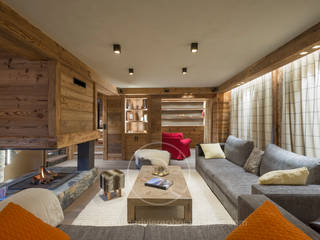 Visite privée d'un chalet alpin, Sandrine RIVIERE Photographie Sandrine RIVIERE Photographie Country style living room