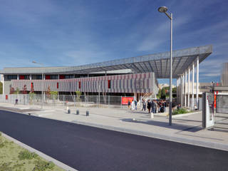 Le bâtiment d'accueil du Lycée Léonard de Vinci à Montpellier, Hellin Sebbag architectes associés Hellin Sebbag architectes associés Ticari alanlar