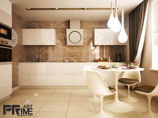 Квартира-студия в современном стиле, "PRimeART" 'PRimeART' Nhà bếp phong cách tối giản
