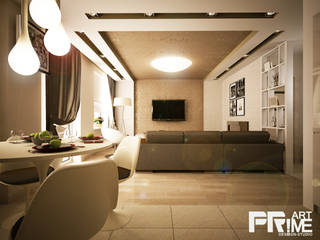 Квартира-студия в современном стиле, "PRimeART" 'PRimeART' Phòng khách phong cách tối giản
