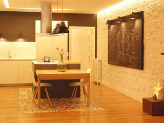 Proyecto de interiorismo para vivienda loft vintage, Sube Interiorismo Sube Interiorismo Cocinas de estilo industrial