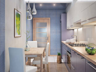 Дизайн квартиры в Севастополе в современном стиле, Студия дизайна ROMANIUK DESIGN Студия дизайна ROMANIUK DESIGN مطبخ