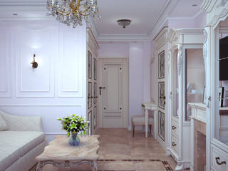 Квартира в Судаке в неоклассическом стиле, Студия дизайна ROMANIUK DESIGN Студия дизайна ROMANIUK DESIGN Salas de estar clássicas