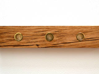 RECLAIMED FRENCH OAK KEY HOLDER WITH SOLID BRASS KEY FOBS, Jam Furniture Jam Furniture Minimalist houses