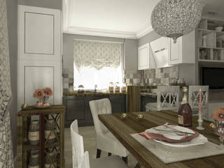 организация пространства в таунхаусе, Makhrova Svetlana Makhrova Svetlana Country style kitchen