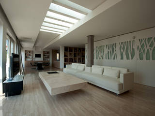 Attico a Roma, Dettagli architettura e servizi Dettagli architettura e servizi Minimalist living room