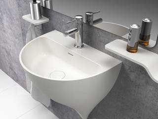 Nuevo lavabo Kaliya diseñado por Vicent Clausell para la firma Sanycces., Clausell Studio Clausell Studio Casas de banho minimalistas