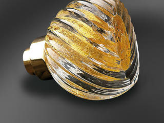 Door knob Alberto Gold 24 carats fluted models spherical Les Verreries de Bréhat Casas modernas Vidrio Accesorios y decoración