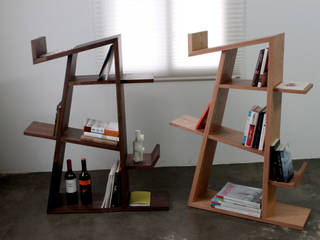 Tarantallegra bookcase, The QUAD woodworks The QUAD woodworks 모던스타일 서재 / 사무실 찬장 & 선반