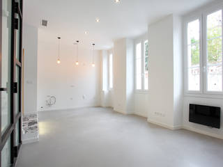 Sol: résine de sol blanc ARCHIIMMO Murs & Sols modernes Fenêtre,Fixation,Bois,Design d&#39;intérieur,salle,Sol,Sol,Imeuble,Immobilier,Ombre