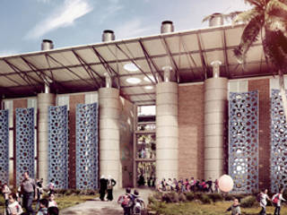 Kuwait School in Gaza, Mario Cucinella Architects Mario Cucinella Architects Modern Koridor, Hol & Merdivenler