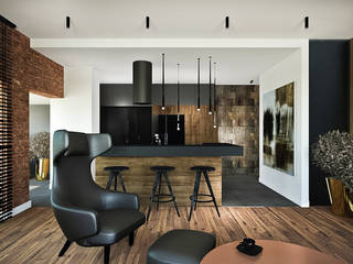 ​Apartament Wiślane Tarasy, MONOstudio MONOstudio Livings modernos: Ideas, imágenes y decoración