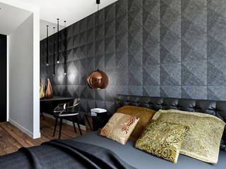 ​Apartament Wiślane Tarasy, MONOstudio MONOstudio Dormitorios modernos: Ideas, imágenes y decoración