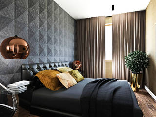 ​Apartament Wiślane Tarasy, MONOstudio MONOstudio Dormitorios modernos: Ideas, imágenes y decoración