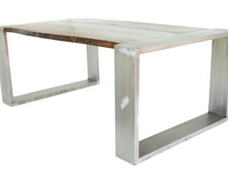 Mesa hierro crudo, madera envejecida. 100 x 60 x 40cm, Héctor Nevado Héctor Nevado Industrial style dining room