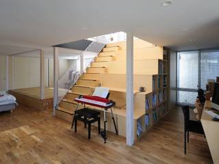 light-scape, 岡村泰之建築設計事務所 岡村泰之建築設計事務所 Modern Corridor, Hallway and Staircase