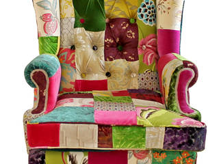 Made to order patchwork chairs, Kelly Swallow Kelly Swallow غرفة المعيشة
