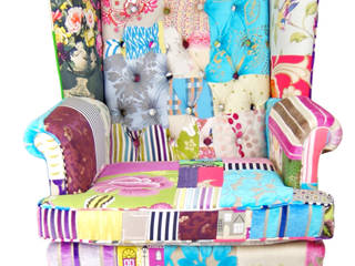 'Ready to Go' patchwork chairs available for sale at http://www.kellyswallow.com/products/, Kelly Swallow Kelly Swallow غرفة المعيشة