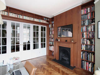 Wraparound Library & French Doors, Hampstead, Tendeter Tendeter Minimalist study/office
