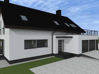 minimalistyczna elewacja w Nowym Dworze Gdańskim, ap. studio architektoniczne Aurelia Palczewska ap. studio architektoniczne Aurelia Palczewska Casas de estilo minimalista