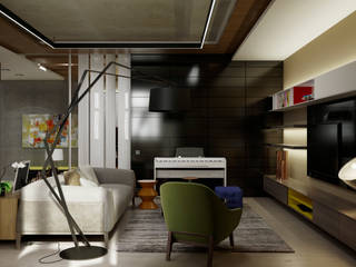 A Posteriori, Max Kasymov Interior/Design Max Kasymov Interior/Design Ruang Keluarga Modern