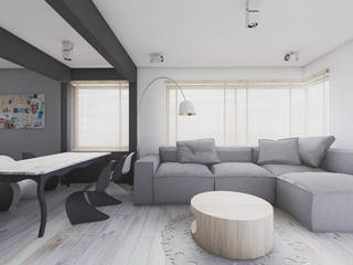 Mieszkanie 2, BAGUA Pracownia Architektury Wnętrz BAGUA Pracownia Architektury Wnętrz Scandinavian style living room