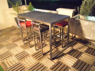 Table haute d'extérieur en Métal , Cb8design Cb8design Vườn phong cách công nghiệp Furniture