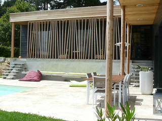 Maison Le K / Vandel - 44, Gilles Cornevin SARL Gilles Cornevin SARL Modern balcony, veranda & terrace