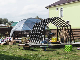 Gazebo ad pergola for a TV-programme Fazenda, SHKAF interior architects SHKAF interior architects Eclectic style balcony, porch & terrace