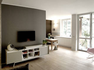 Private Flat, Moodern Moodern Scandinavian style living room