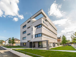 Bürogebäude Dresden, Passivhaus, abz architekturbüro zache gmbh abz architekturbüro zache gmbh Casas modernas: Ideas, imágenes y decoración