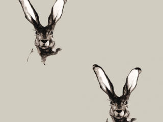 Jackrabbit Wallpaper, Dwelling Bird Dwelling Bird Paredes y pisos de estilo rural