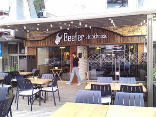 Beefer Steak House - Adana, Emre Urasoğlu İç Mimarlık Tasarım Ltd.Şti. Emre Urasoğlu İç Mimarlık Tasarım Ltd.Şti. Modern balcony, veranda & terrace