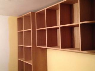 white oak build-in book shelves & desk, woodstylelondon woodstylelondon Moderne Arbeitszimmer